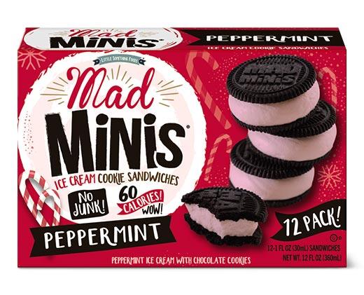 Mad Minis 
 Peppermint Ice Cream Cookie Sandwiches