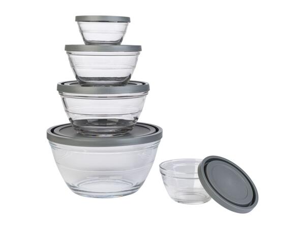 Livarno Home Glass Bowl Set - 5 Pack - Grey