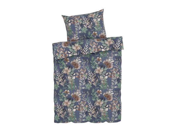 Livarno Home Floral-Patterned Microfibre Sateen Duvet Cover Set - Single