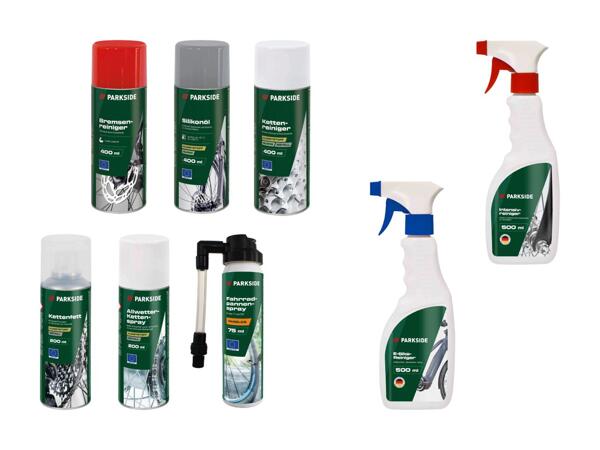 Assortiment de produits de nettoyage/​d'entretien pour vélo