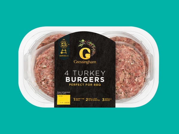 Gressingham 4 Turkey Burgers