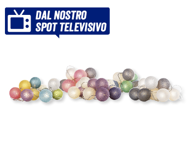 Catena luminosa LED con sfere in tessuto MY LIVING STYLE