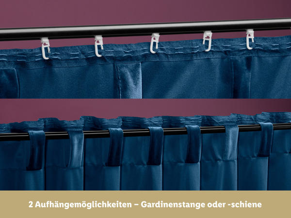 MERADISO(R) Samtvorhang-Set, 2-teilig