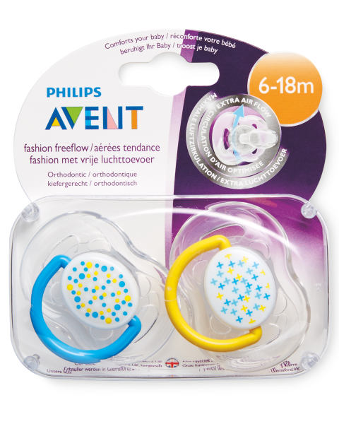 Blue/White 6-18 Month Soother 2 Pack