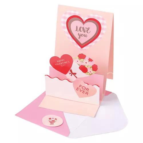 Pop Up Valentine's Day Card - Red Hearts