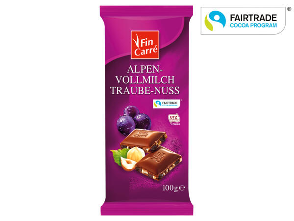 Alpenvollmilch Traube-Nuss-Schokolade