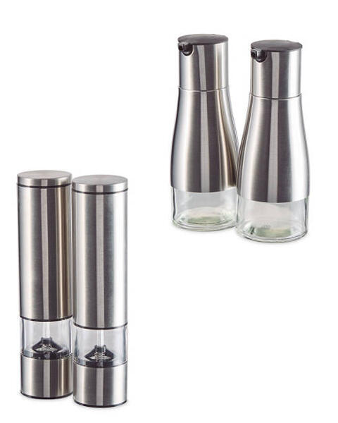 Salt Pepper Mill & Oil Vinegar Bottles
