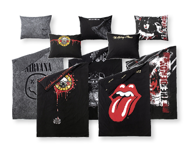 Parure de lit Rockstars NIRVANA/GUNS N'ROSES/AC/DC(R)/THE ROLLING STONES(R)/KISS(R)