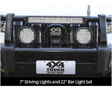7" Osram Chip Driving Lights and 22" Osram Chip Bar Light Set