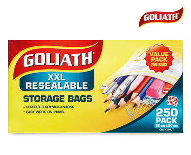 Resealable Snack Bags 350pk, Resealable Sandwich Bags 300pk or Storage Bags 250pk
