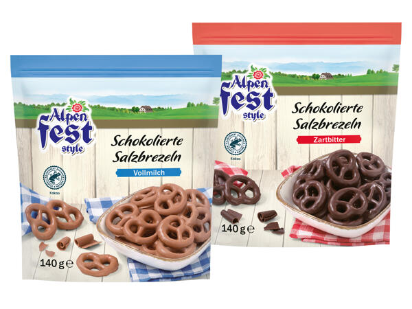 Schokolierte Salzbrezeln