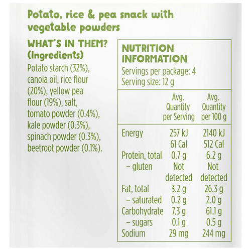 Veggie Straws 4 Pack