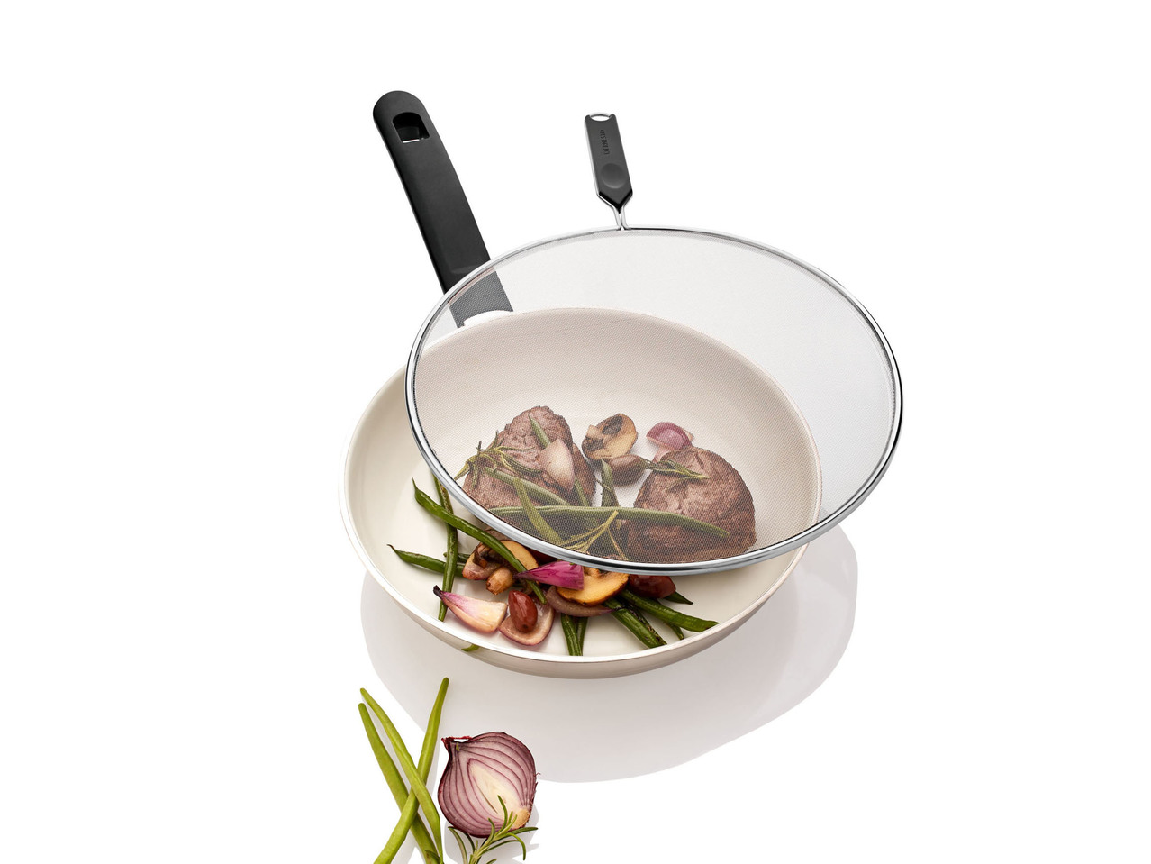 Splatter Guard Set, 2 pieces/ Steamer Basket/Pan Strainer