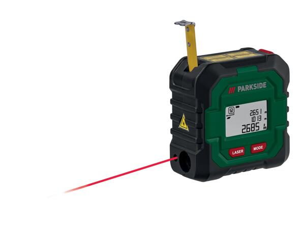 Parkside 4V Cordless 50m Laser Distance Measurer with Tape Measure