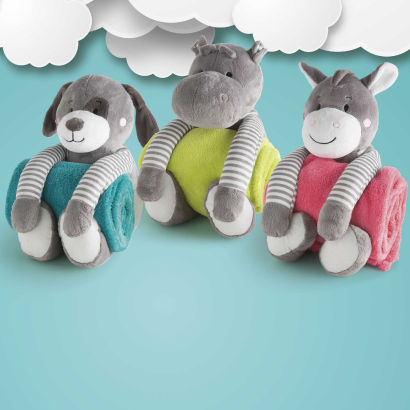 Peluche avec couverture