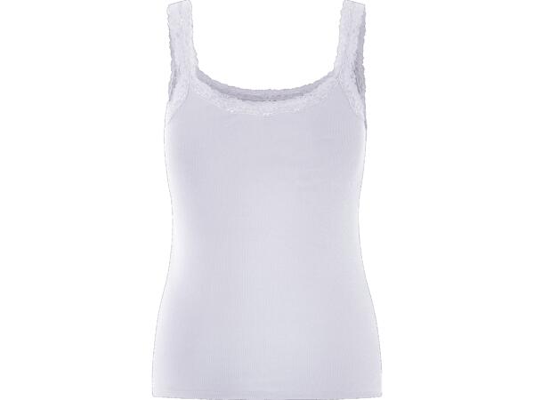 Ladies' ribbed vest tops with lace, 3 pieces