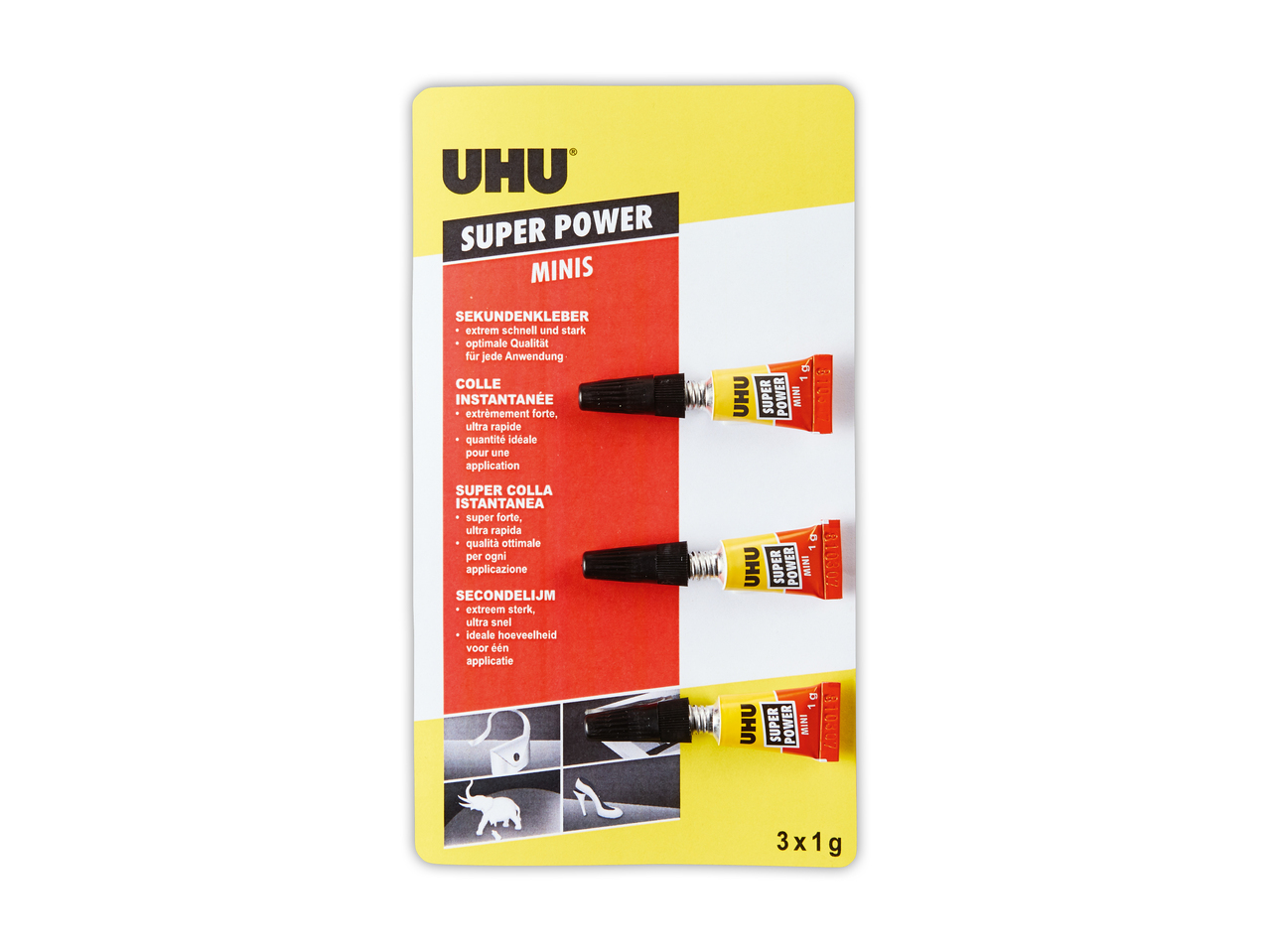 Colle instantanée Minis Super Power, lot de 3