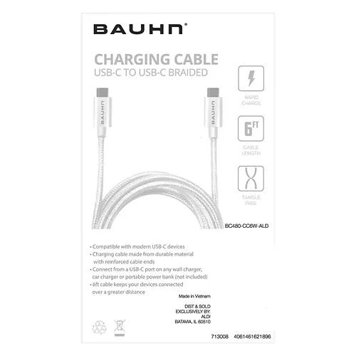 6 ft Charging Cable - USB C to USB C, White