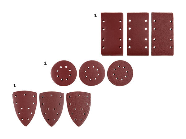 Set de feuilles abrasives, 18 pièces