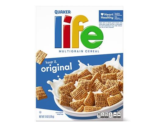 Quaker 
 Chocolate or Original Life Cereal