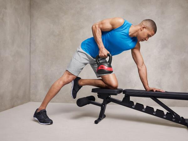 2kg dumbbell set, push-up board or kettlebell