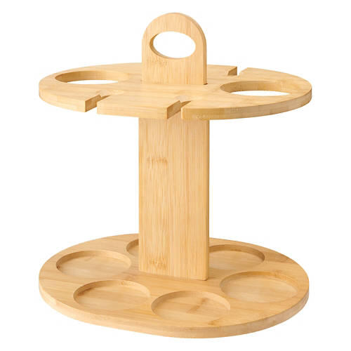 Wine Bottle and Glass Caddy - Bamboo
