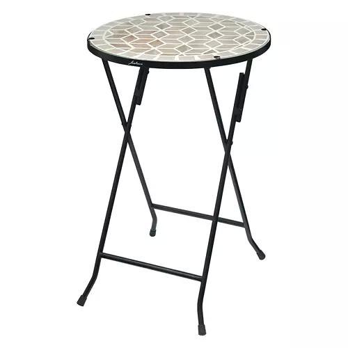 Decorative Foldable Glass Table, Gray