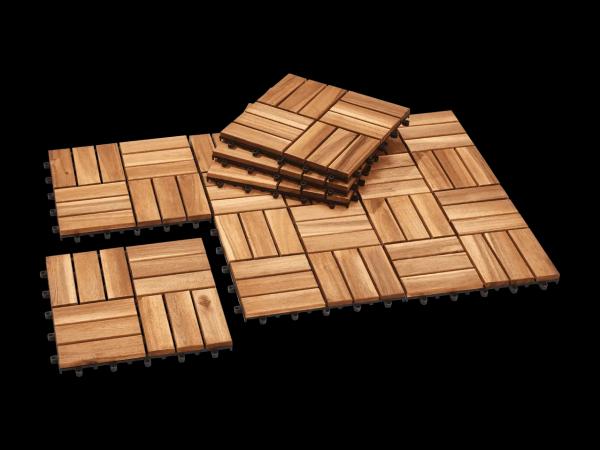 Holzfliesen, 9 Stück
