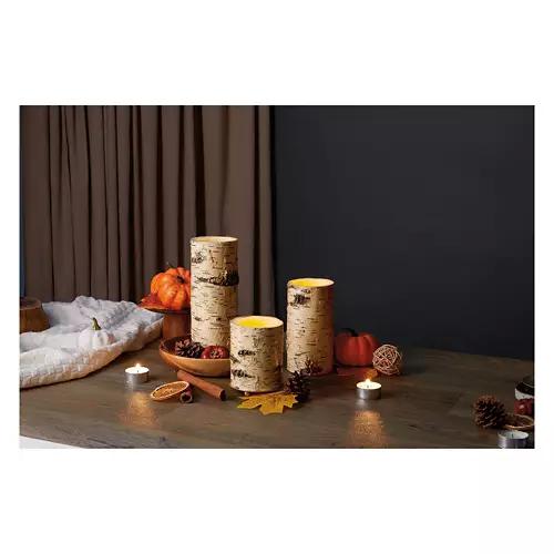 3 Piece Flameless LED Candle Set, Birch