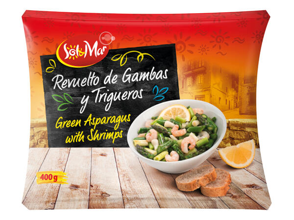 Revuelto de Gambas y Trigueros