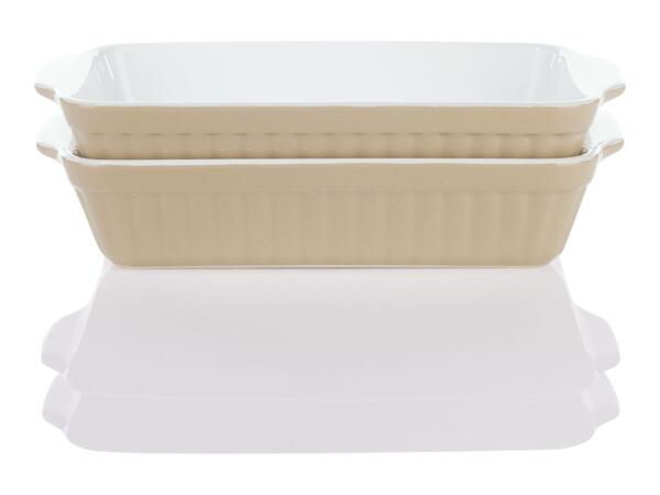 Livarno Home Beige Stoneware Oven Dish - Small - Set of 2