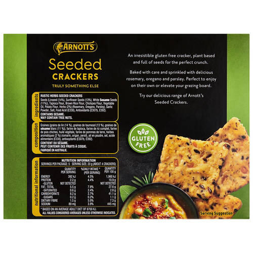 Seeded Crackers Rustic Herbs 100g