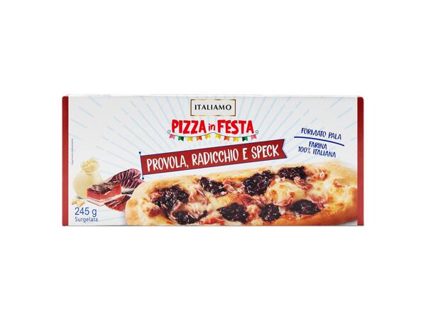 Pizza Pala with Provola Cheese, Radicchio and Speck