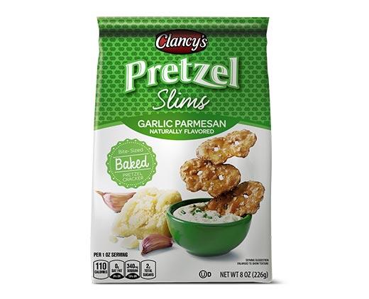 Clancy's 
 Garlic Parmesan or Bacon Habanero Pretzel Slims