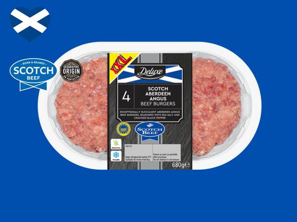 Deluxe 4 Aberdeen Angus Beef Burgers - Lidl - Great Britain - Specials ...