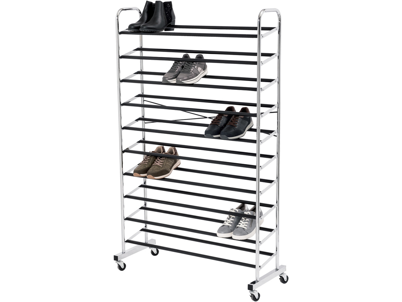 10 Shelf Rolling Shoe Rack