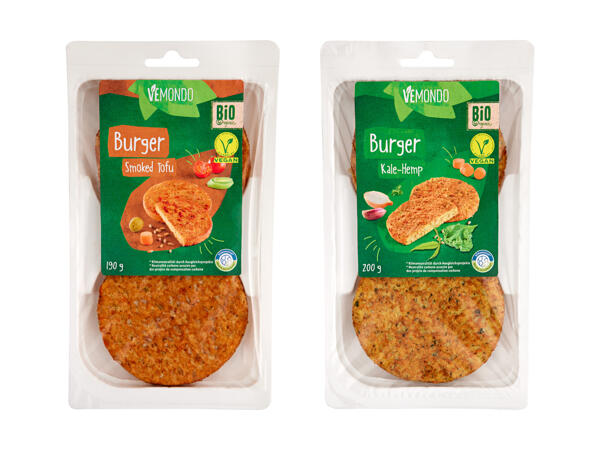 Burgers végans bio