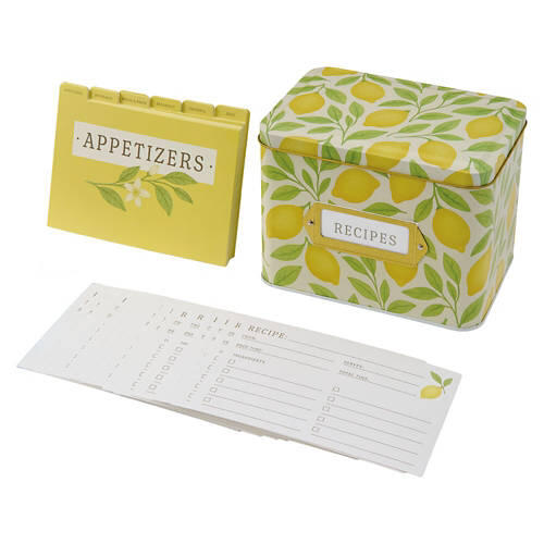 50 Recipe Cards Tin - Lemon