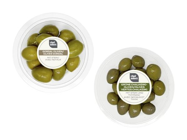 Variation d'olives avec noyaux