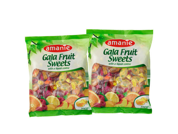 Karameller med fruktfyllning