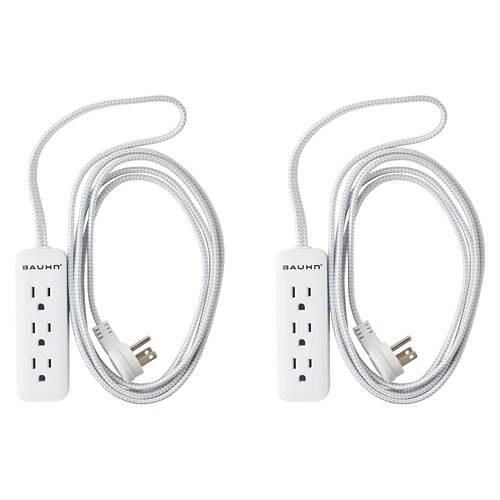 3 Pack Mini Fabric Power Outlets, White