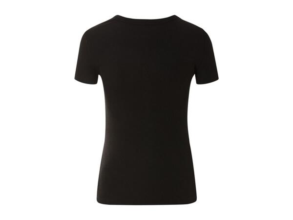 Esmara Ladies' Ribbed T-Shirt - Black