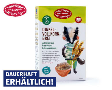 ZURÜCK ZUM URSPRUNG Bio-Dinkel-Vollkornbrei