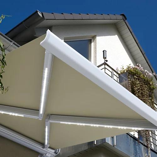 HOME DELUXE ELOS Vollkassettenmarkise sandfarben 350 x 250 cm inkl. Windsensor