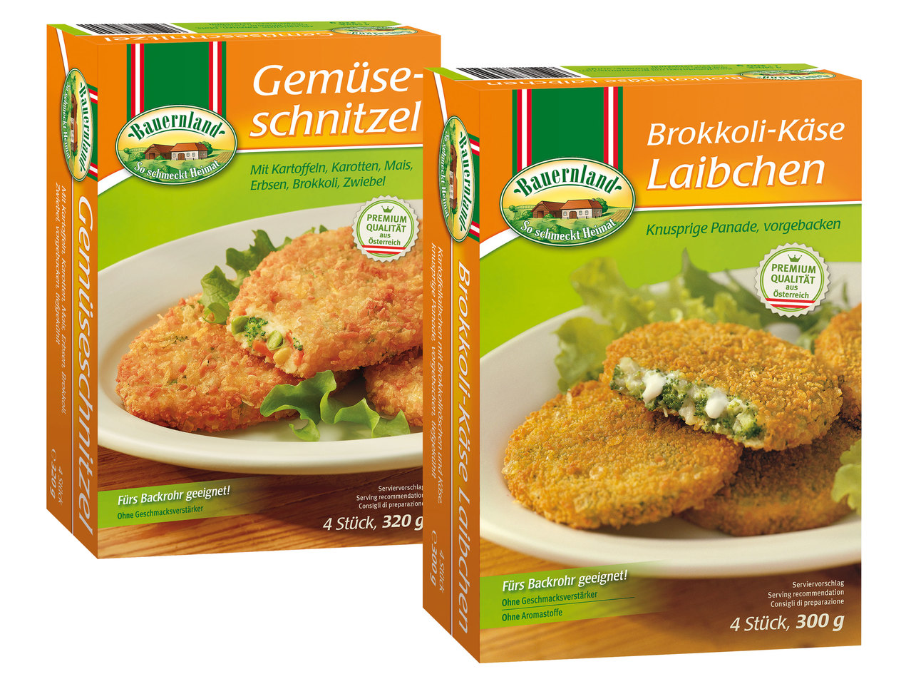 BAUERNLAND Gemüse-Laibchen/Gemüse-Schnitzel