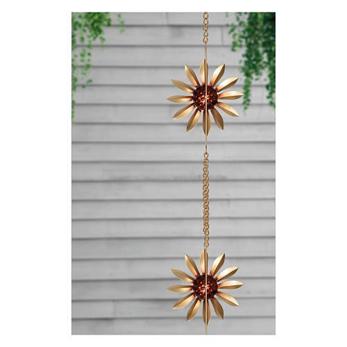 Steel Rain Chain - Sunflower