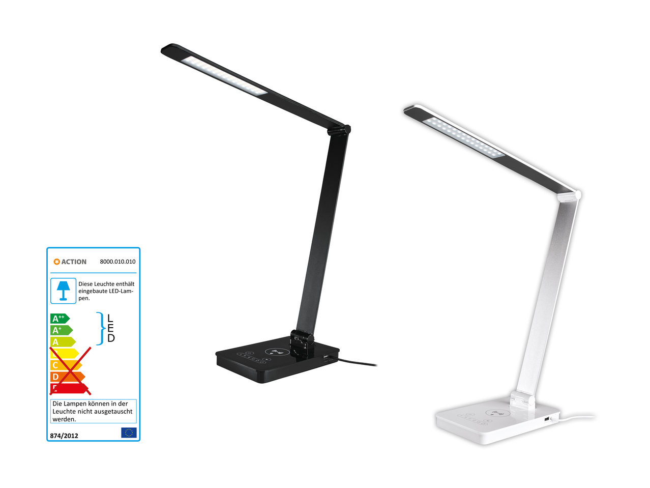 LED-Schreibtischleuchte mit Qi-Funktion