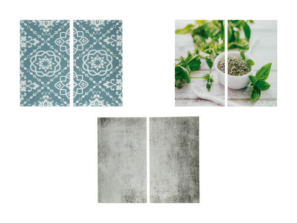 Planches à découper en verre pour plaque de cuisson, lot de 2