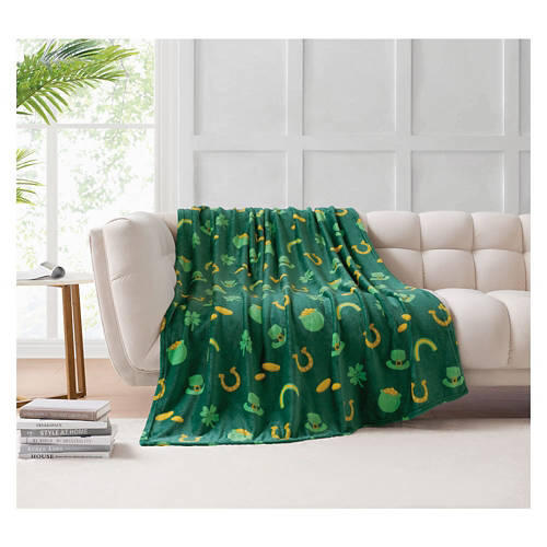 50" x 60" St. Patrick's Day Plush Throw - Luck of The Irish