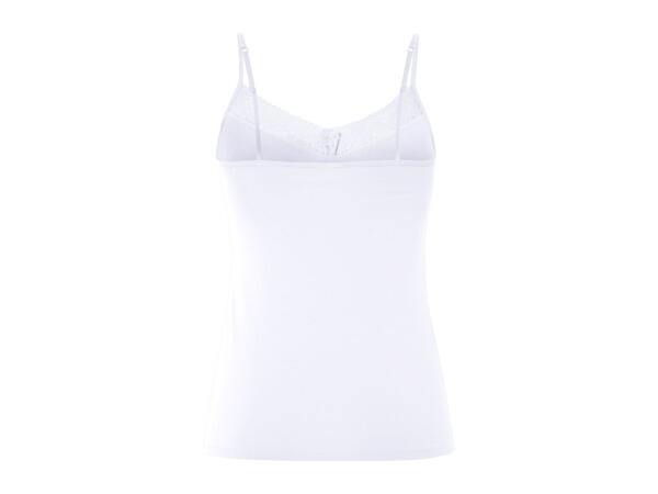 Esmara Ladies' Lace Trim Vest Tops - 3 Pack - White